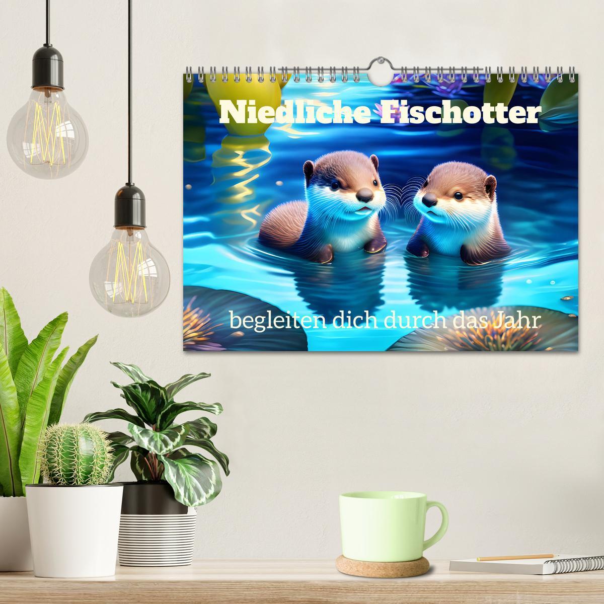 Bild: 9783383868504 | Niedliche Fischotter begleiten dich durch das Jahr (Wandkalender...