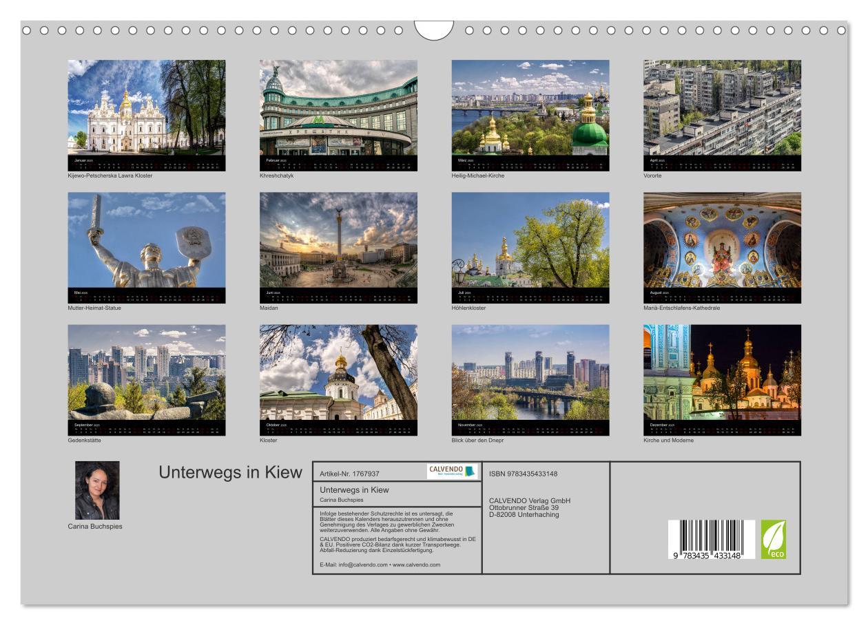 Bild: 9783435433148 | Unterwegs in Kiew (Wandkalender 2025 DIN A3 quer), CALVENDO...