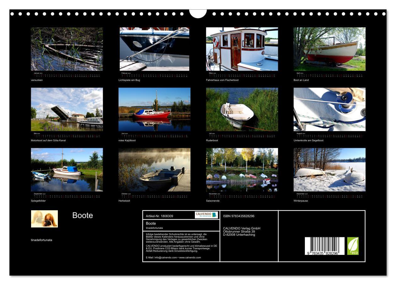 Bild: 9783435828296 | Boote (Wandkalender 2025 DIN A3 quer), CALVENDO Monatskalender | 2025