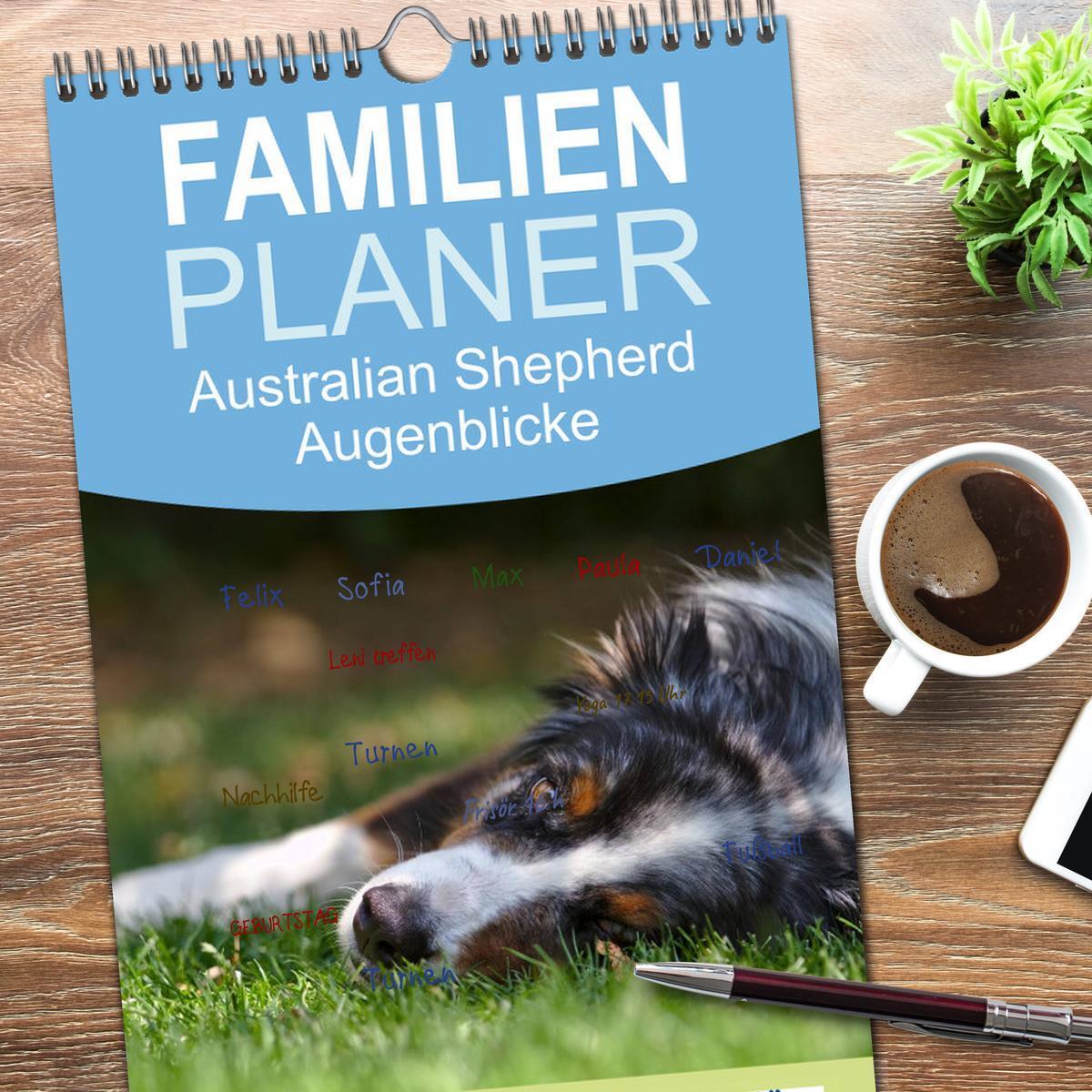 Bild: 9783457111963 | Familienplaner 2025 - Australian Shepherd - Augenblicke mit 5...