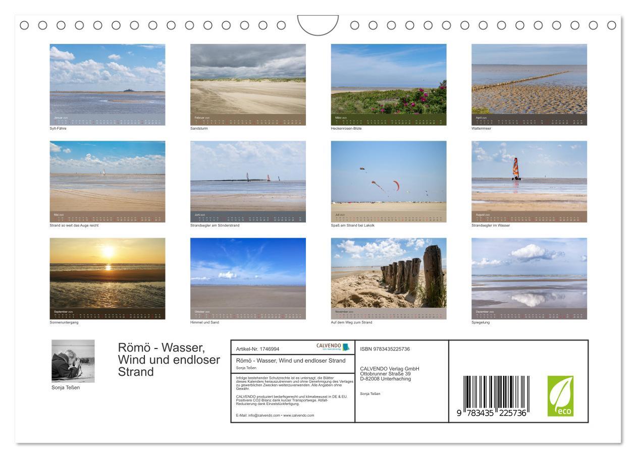 Bild: 9783435225736 | Römö - Wasser, Wind und endloser Strand (Wandkalender 2025 DIN A4...