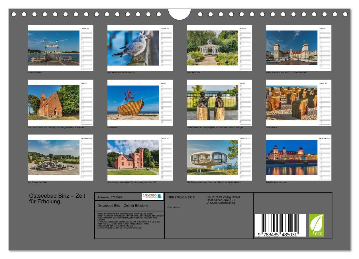 Bild: 9783435485031 | Ostseebad Binz ¿ Zeit für Erholung (Wandkalender 2025 DIN A4 quer),...