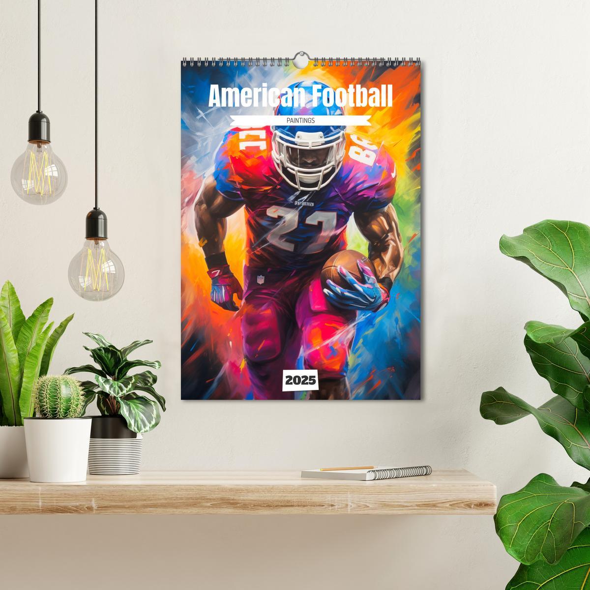 Bild: 9783435863211 | American Football. Paintings (Wandkalender 2025 DIN A3 hoch),...