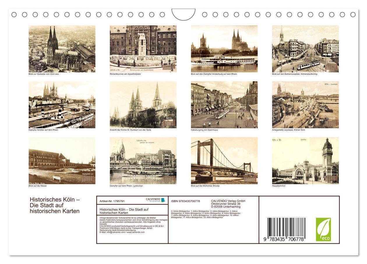 Bild: 9783435706778 | Historisches Köln ¿ Die Stadt auf historischen Karten (Wandkalender...