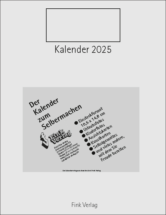 Cover: 9783771720469 | Kalender zum Selbermachen 2025 | Einsteckkalender [Titel Quer] | 12 S.