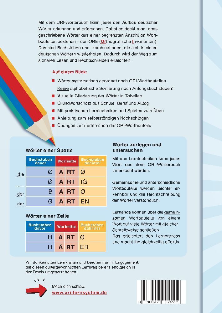 Bild: 9783347924512 | Mein ORI-Wörterbuch - Deutsch lernen mit System | Stefanie Pippig