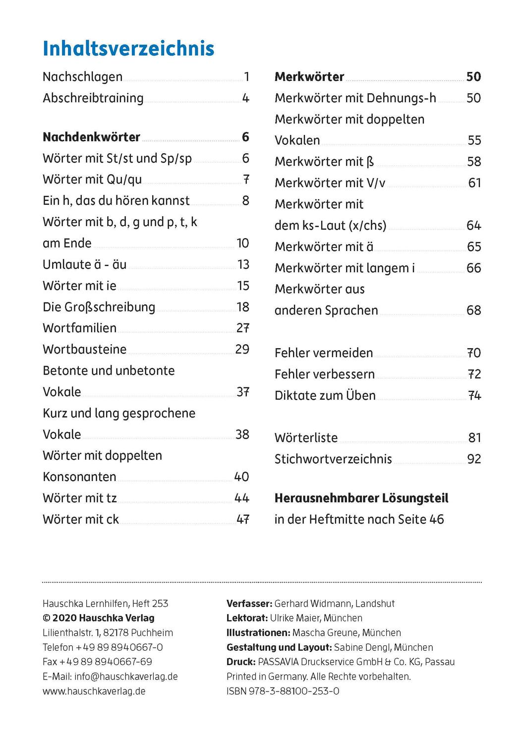 Bild: 9783881002530 | Rechtschreiben und Diktate 3. Klasse, A5-Heft | Gerhard Widmann | 2020