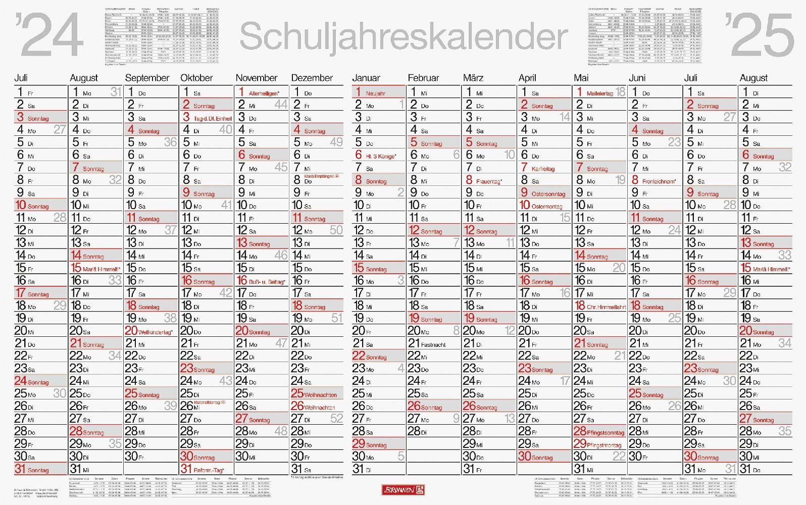 Cover: 4061947131505 | Schuljahreskalender abwischbar (2024/2025) | Kalender | Deutsch | 2025