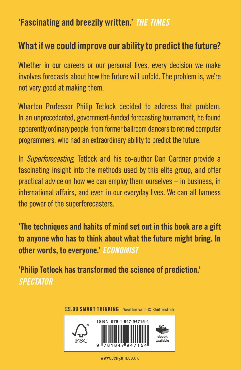 Rückseite: 9781847947154 | Superforecasting | The Art and Science of Prediction | Tetlock (u. a.)