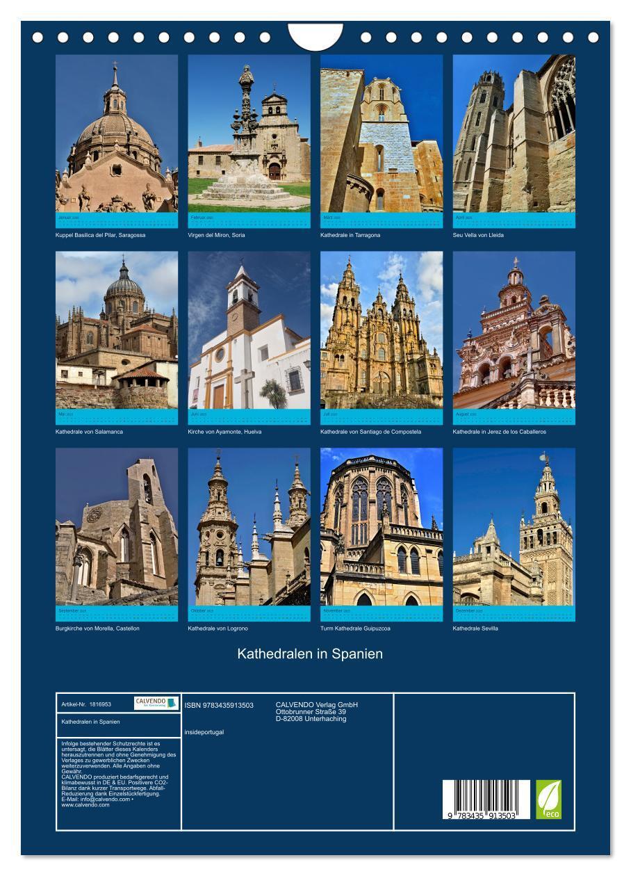 Bild: 9783435913503 | Kathedralen in Spanien (Wandkalender 2025 DIN A4 hoch), CALVENDO...