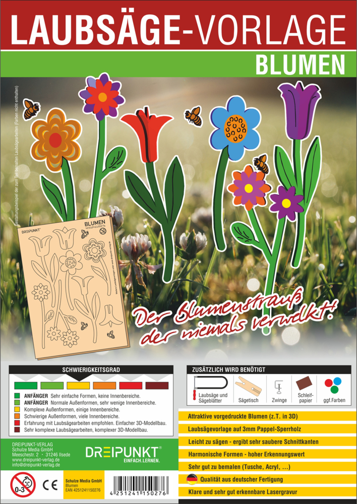 Cover: 4251241150276 | Laubsäge-Vorlage Blumen | Schulze Media GmbH | Deutsch | 2019