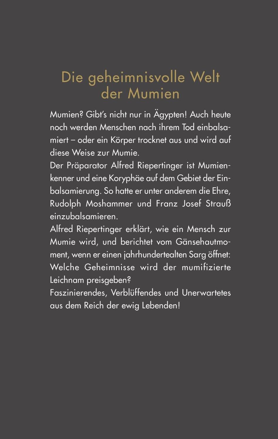 Bild: 9783453204867 | Mumien | Alfred Riepertinger (u. a.) | Buch | 224 S. | Deutsch | 2018