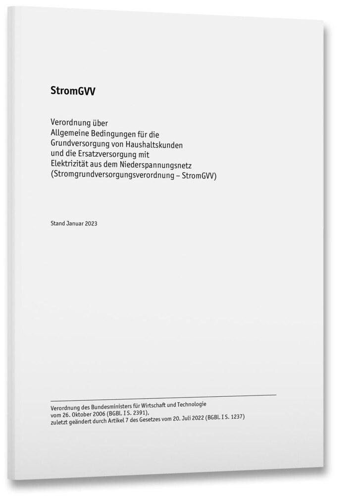 Cover: 9783800760305 | StromGVV - Stromgrundversorgungsverordnung | Broschüre | Deutsch