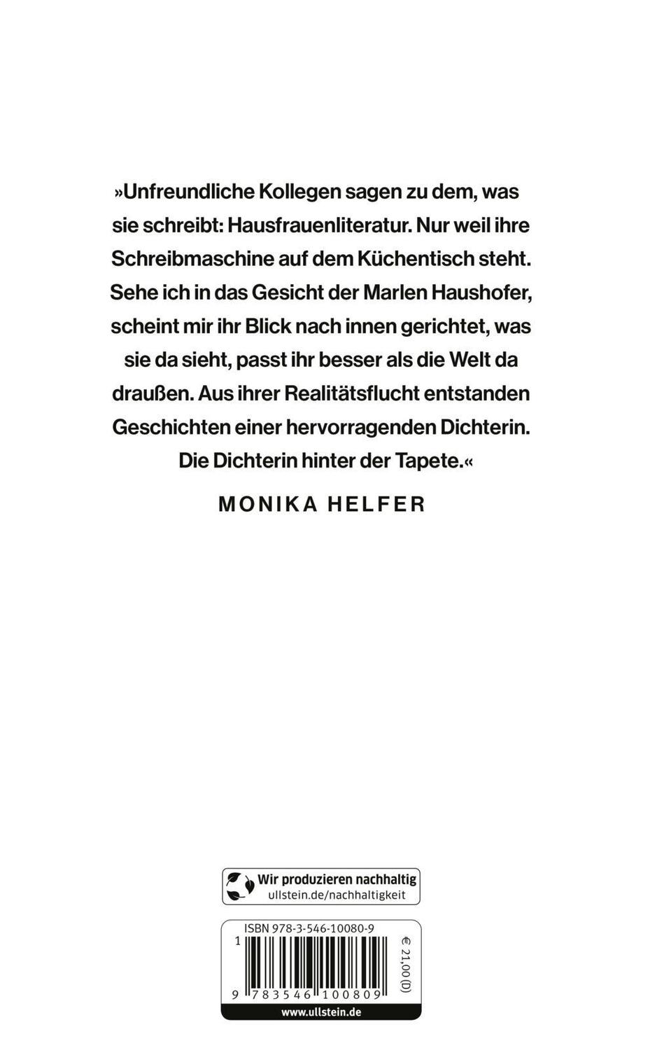 Rückseite: 9783546100809 | Himmel, der nirgendwo endet | Marlen Haushofer | Buch | 240 S. | 2023