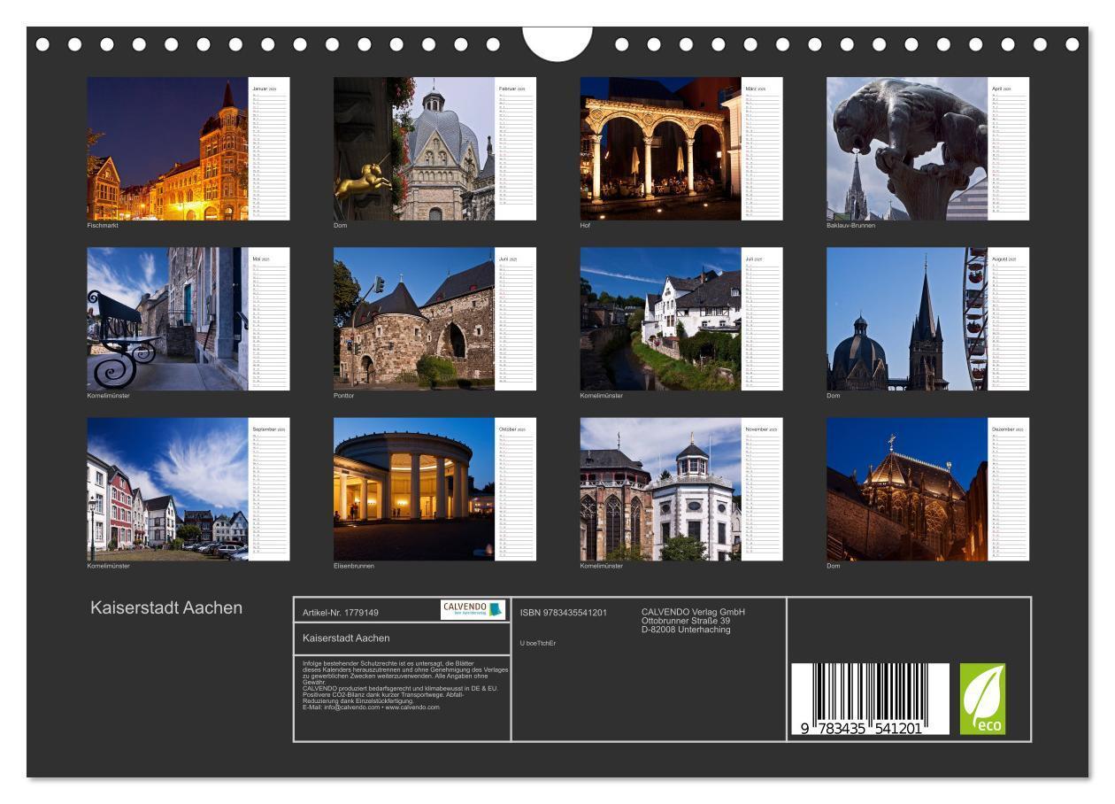 Bild: 9783435541201 | Kaiserstadt Aachen (Wandkalender 2025 DIN A4 quer), CALVENDO...