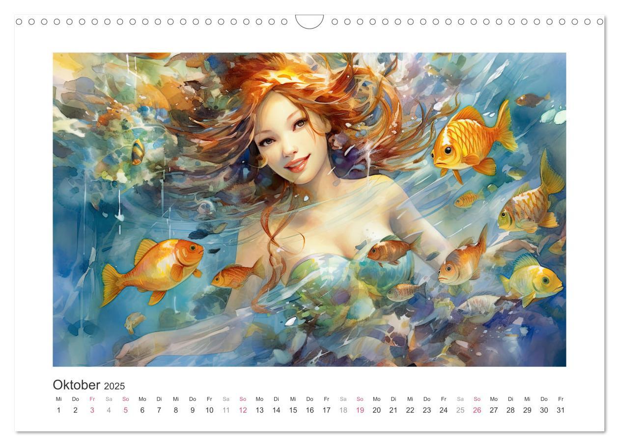 Bild: 9783383891700 | Liebliche Meerjungfrauen (Wandkalender 2025 DIN A3 quer), CALVENDO...