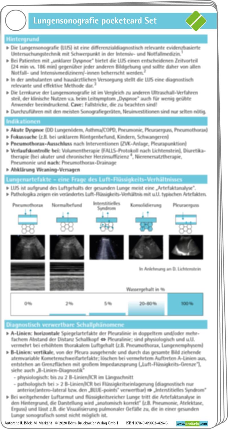 Cover: 9783898624268 | Lungensonografie pocketcard Set | Ulrich Böck | Taschenbuch | 8 S.