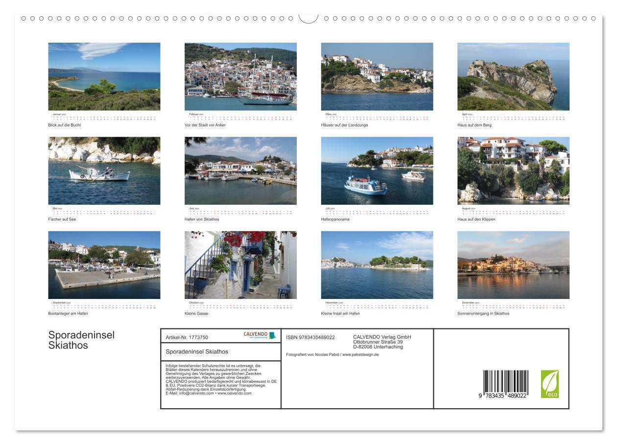 Bild: 9783435489022 | Sporadeninsel Skiathos (hochwertiger Premium Wandkalender 2025 DIN...