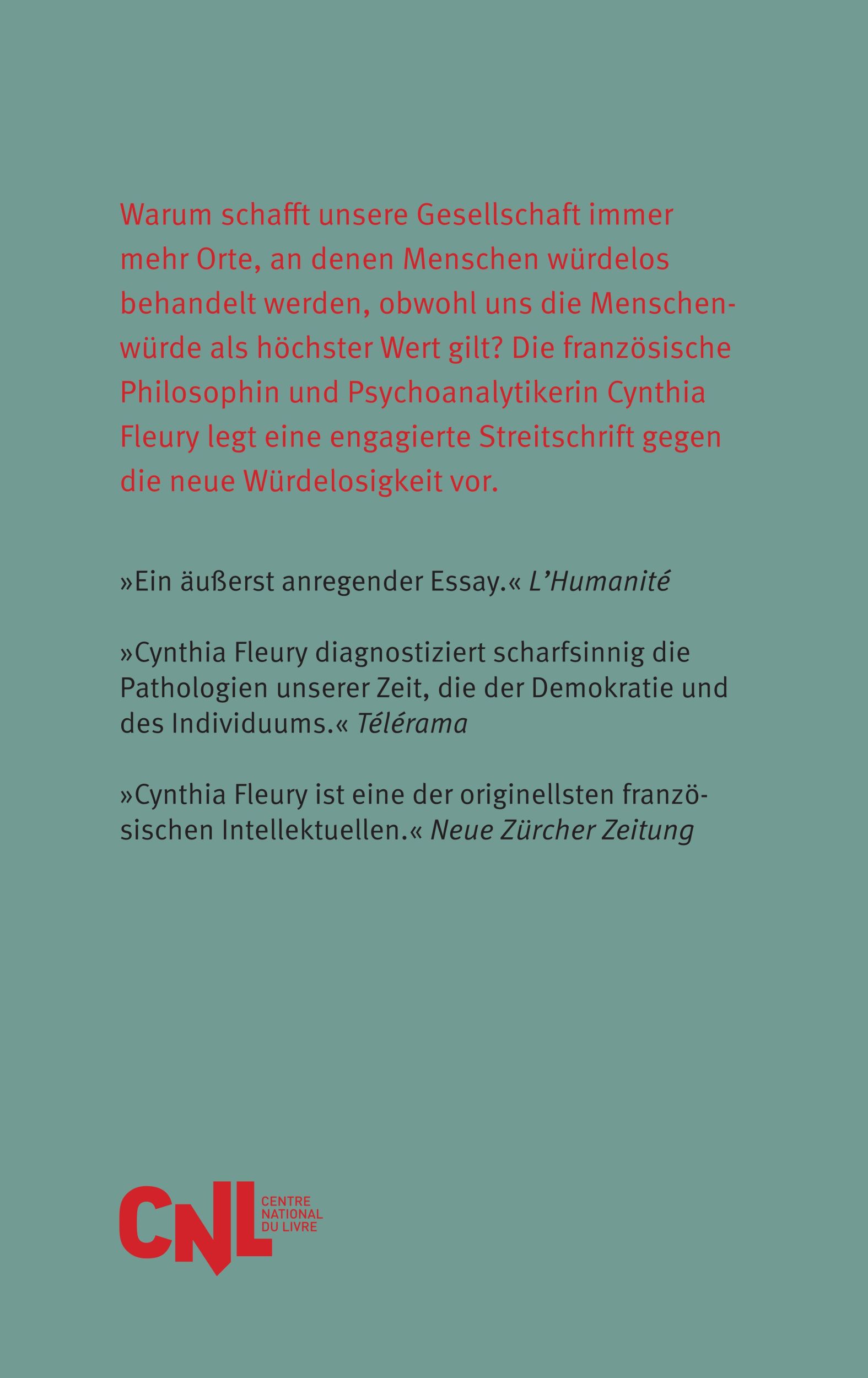 Rückseite: 9783518588185 | Die Klinik der Würde | Cynthia Fleury | Buch | 150 S. | Deutsch | 2024