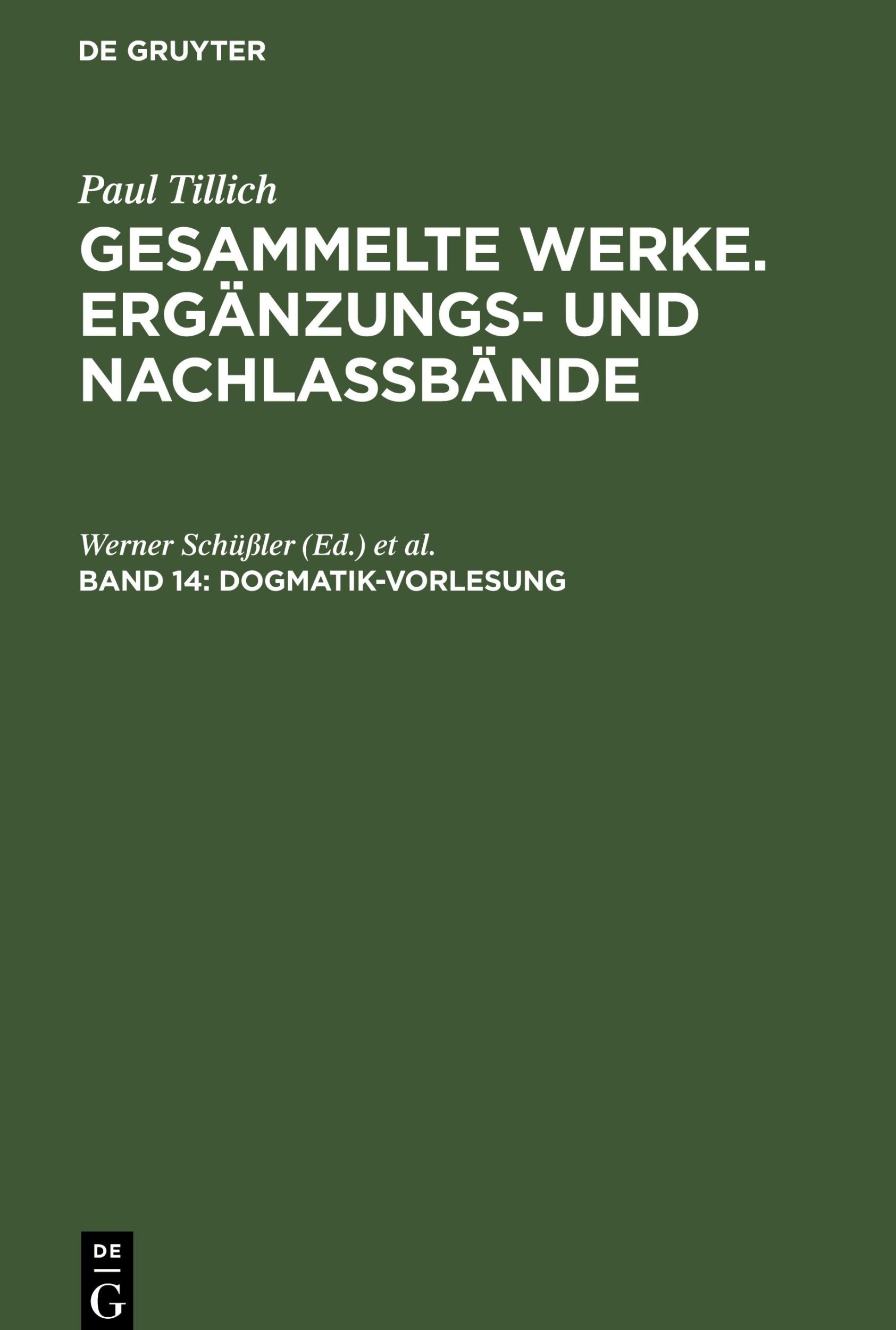 Cover: 9783110183535 | Dogmatik-Vorlesung | (Dresden 1925-1927) | Erdmann Sturm (u. a.)