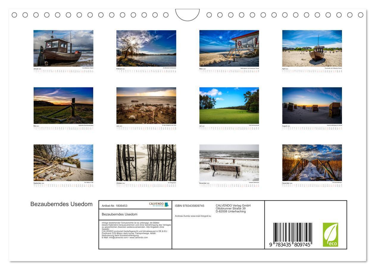 Bild: 9783435809745 | Bezauberndes Usedom (Wandkalender 2025 DIN A4 quer), CALVENDO...