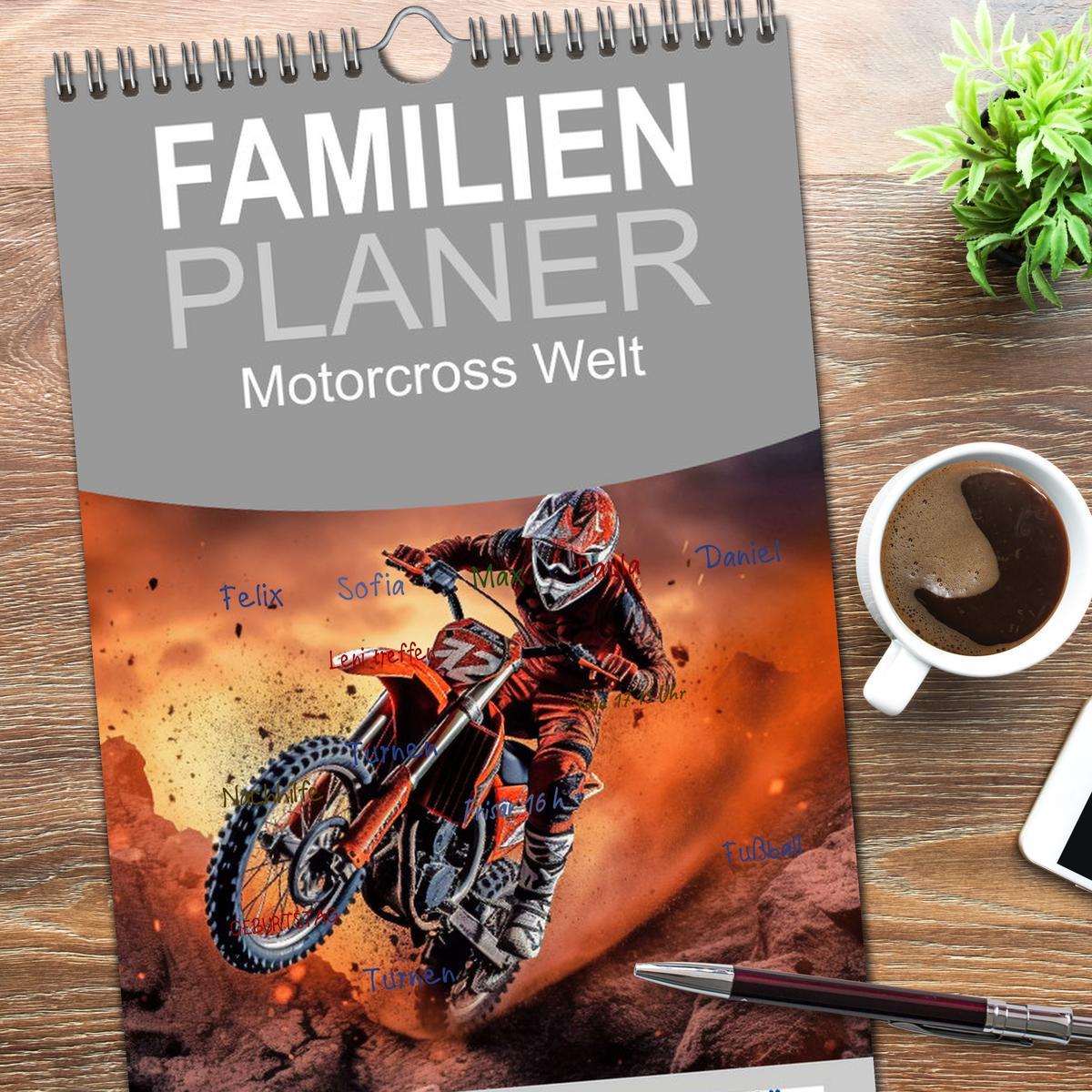 Bild: 9783457091203 | Familienplaner 2025 - Motorcross Welt mit 5 Spalten (Wandkalender,...