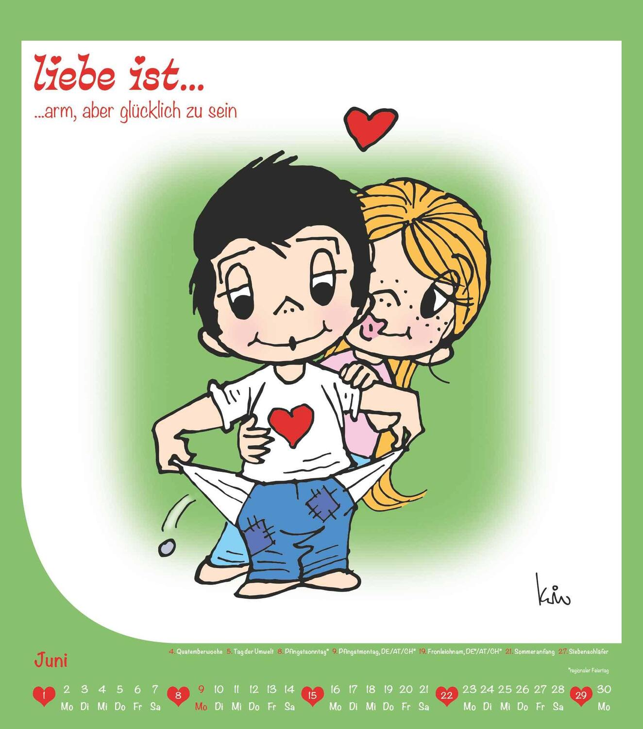 Bild: 4251732340575 | Liebe ist... 2025 - Wand-Kalender - 30x34 - Illustrationen - Paar