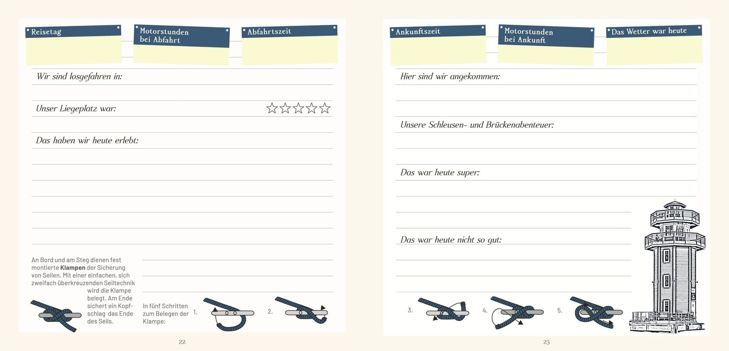 Bild: 9783946148241 | Das Hausboot Tagebuch | Logbuch für Urlaubserlebnisse auf dem Wasser