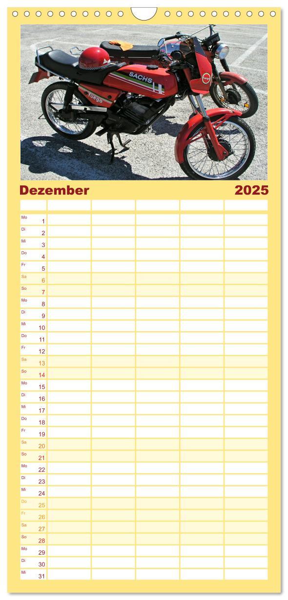 Bild: 9783457099605 | Familienplaner 2025 - Vintage Mopeds mit 5 Spalten (Wandkalender,...