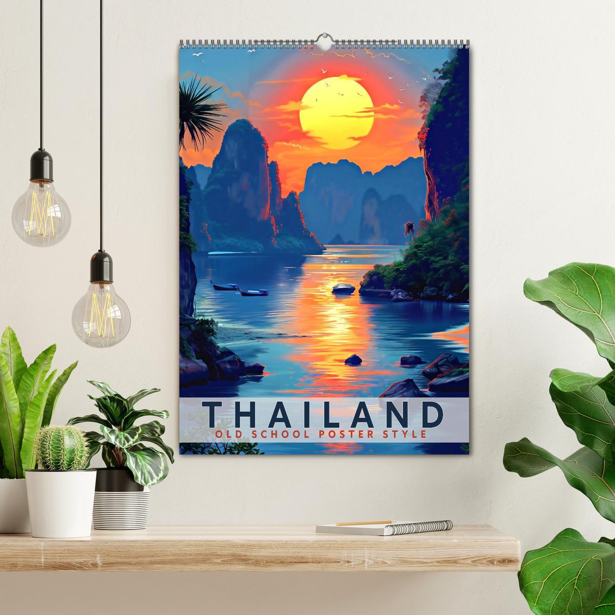 Bild: 9783435688685 | Thailand - Old School Poster Style (Wandkalender 2025 DIN A2 hoch),...