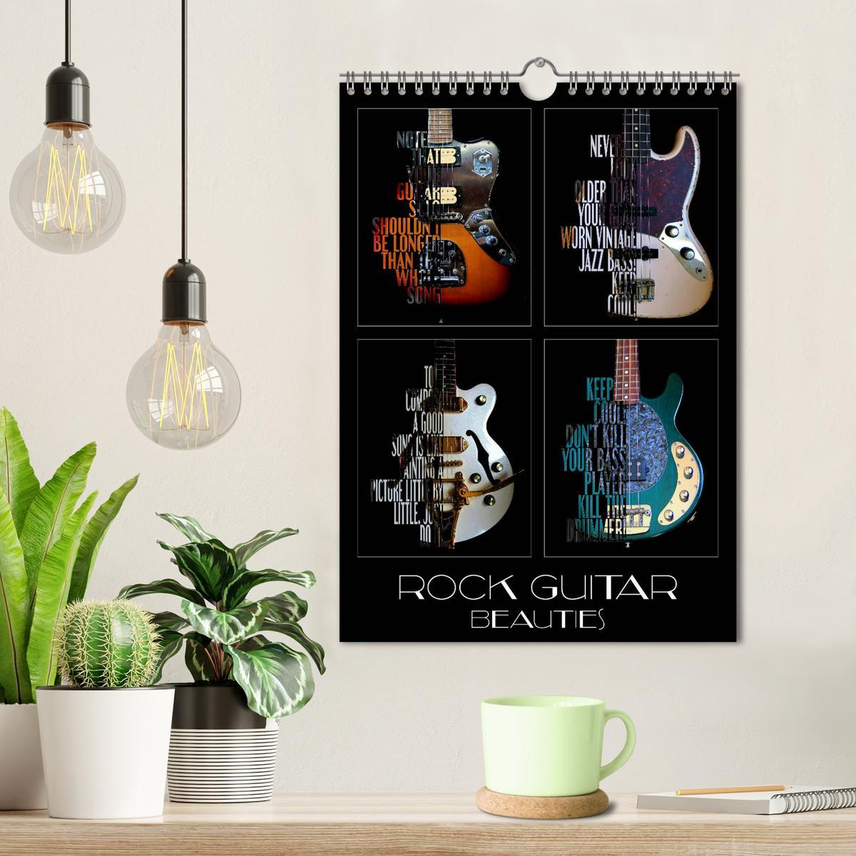 Bild: 9781325972623 | Rock Guitar Beauties (Wall Calendar 2025 DIN A4 portrait), CALVENDO...