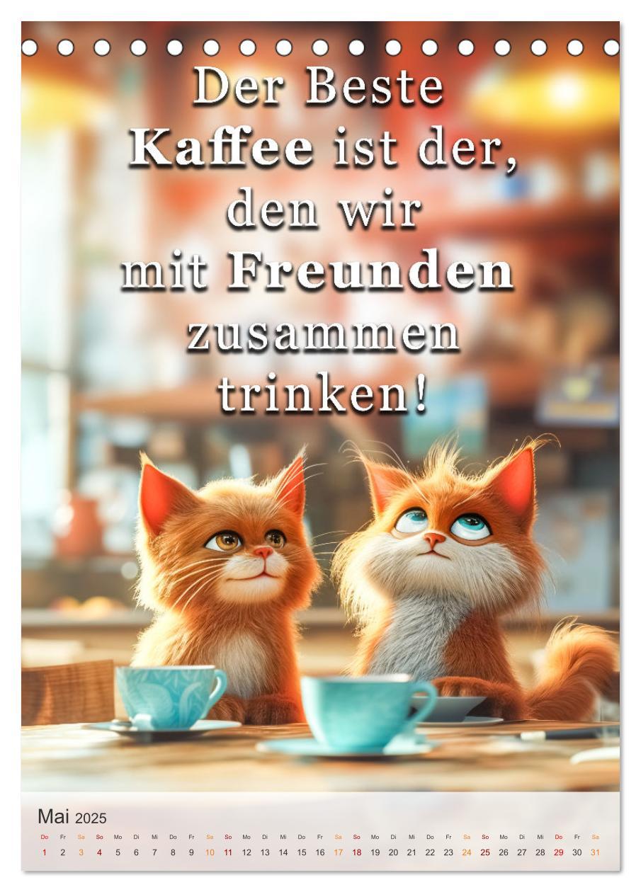 Bild: 9783383773822 | Kaffee-Katzen (Tischkalender 2025 DIN A5 hoch), CALVENDO...