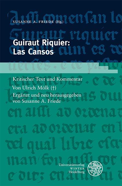 Cover: 9783825369255 | Guiraut Riquier: Las Cansos | Ulrich Mölk | Taschenbuch | XX | Deutsch