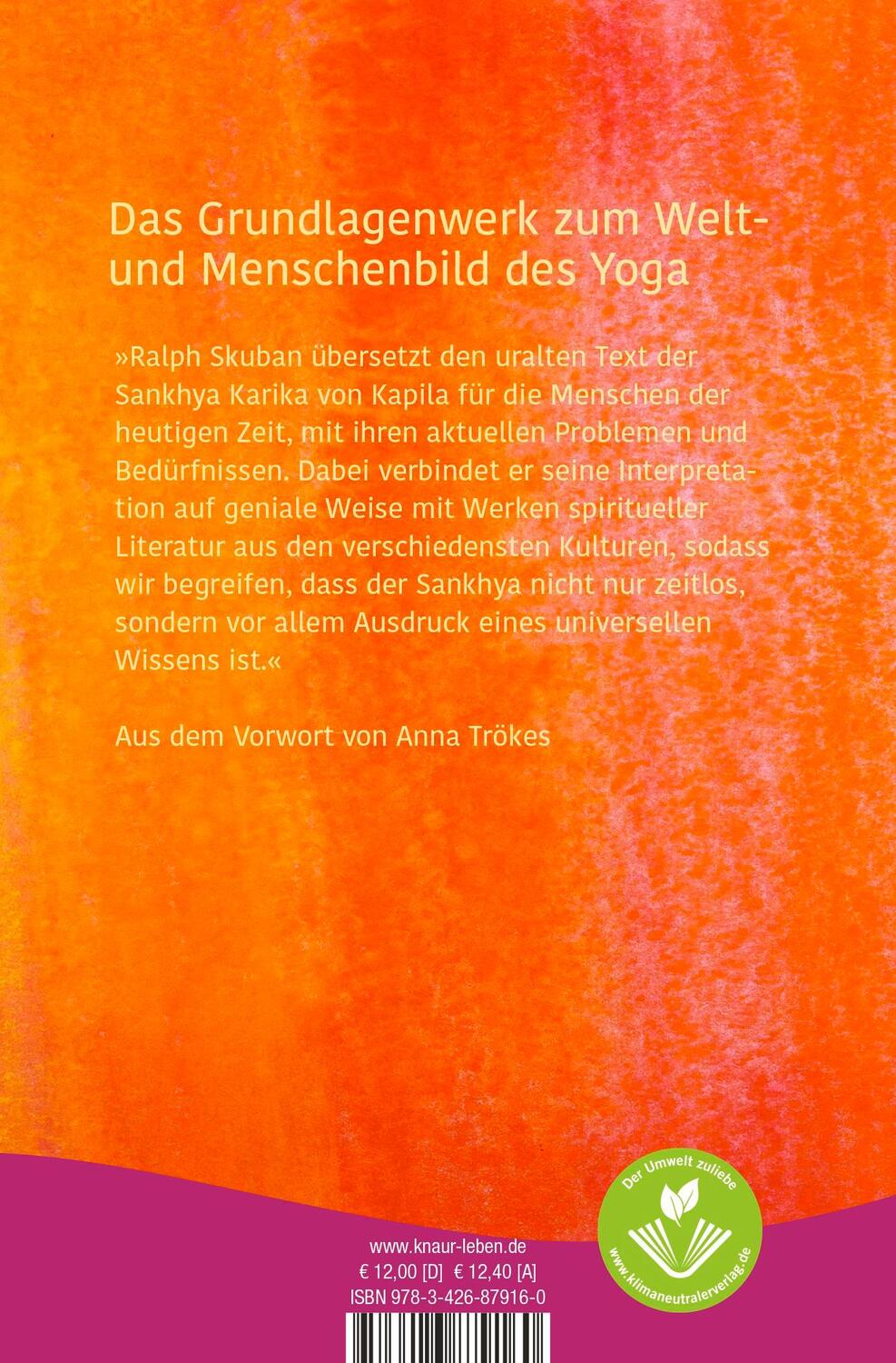 Rückseite: 9783426879160 | Die Psychologie des Yoga | Ralph Skuban | Taschenbuch | 272 S. | 2021