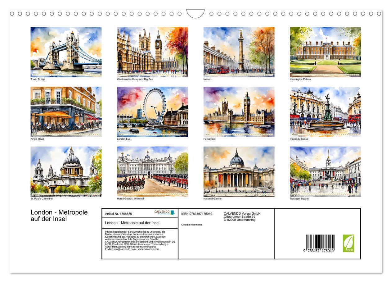 Bild: 9783457175040 | London - Metropole auf der Insel (Wandkalender 2025 DIN A3 quer),...