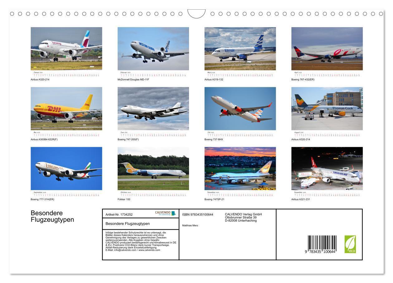 Bild: 9783435100644 | Besondere Flugzeugtypen (Wandkalender 2025 DIN A3 quer), CALVENDO...