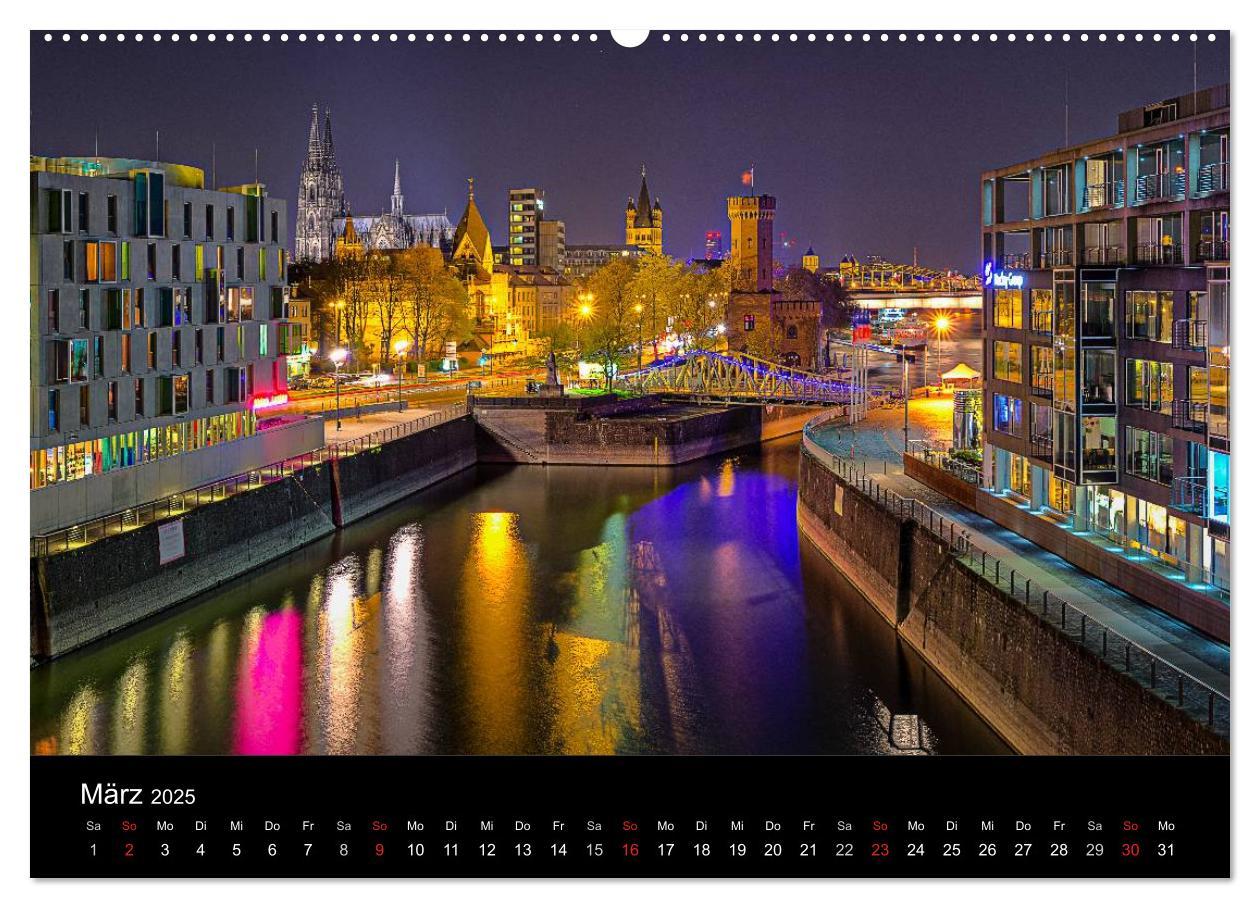 Bild: 9783435576357 | Köln Impressionen bei Nacht (Wandkalender 2025 DIN A2 quer),...