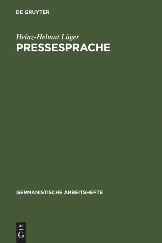 Cover: 9783484251281 | Pressesprache | Heinz-Helmut Lüger | Buch | VIII | Deutsch | 1995