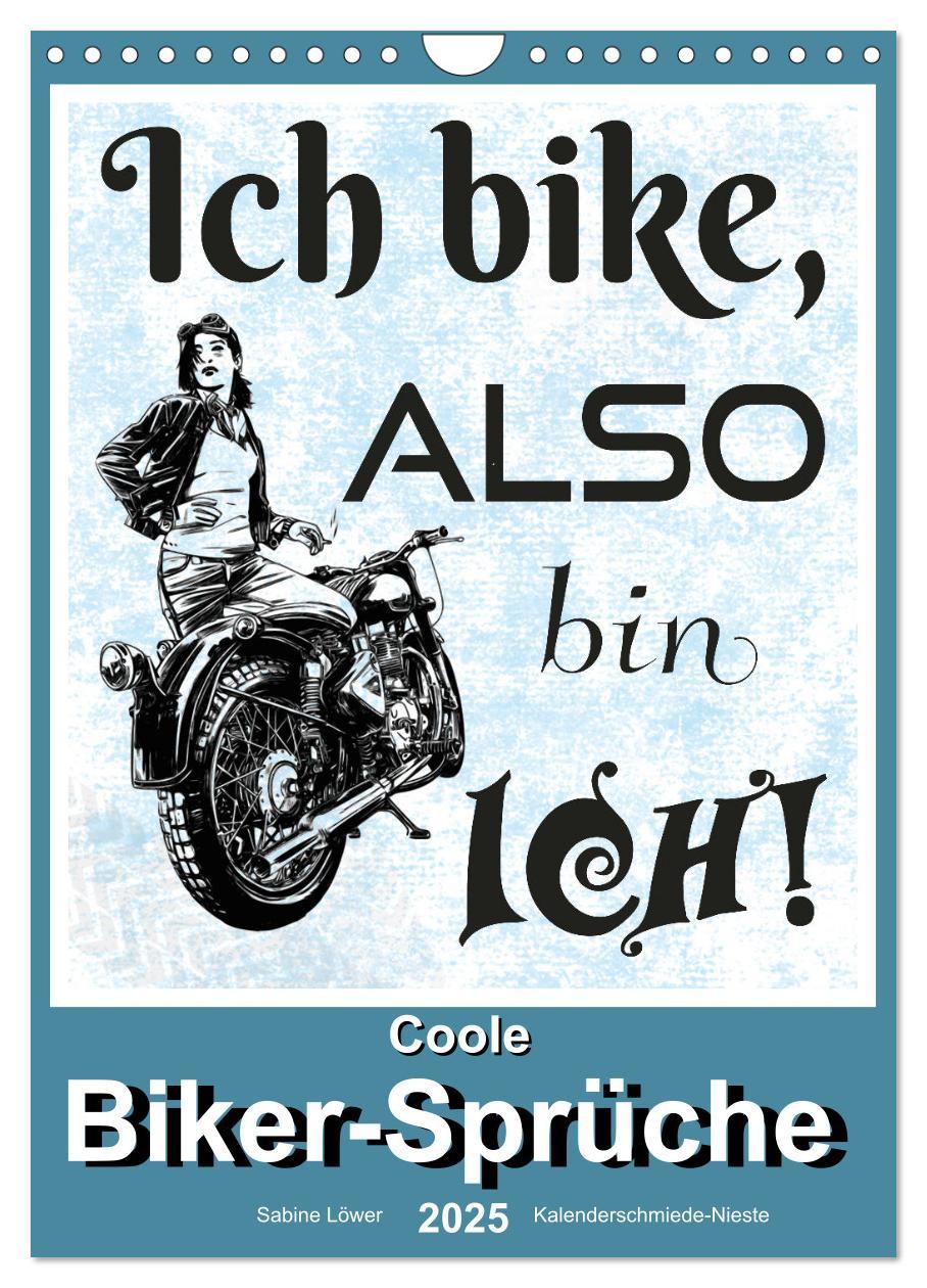 Cover: 9783435923823 | Coole Biker-Sprüche (Wandkalender 2025 DIN A4 hoch), CALVENDO...