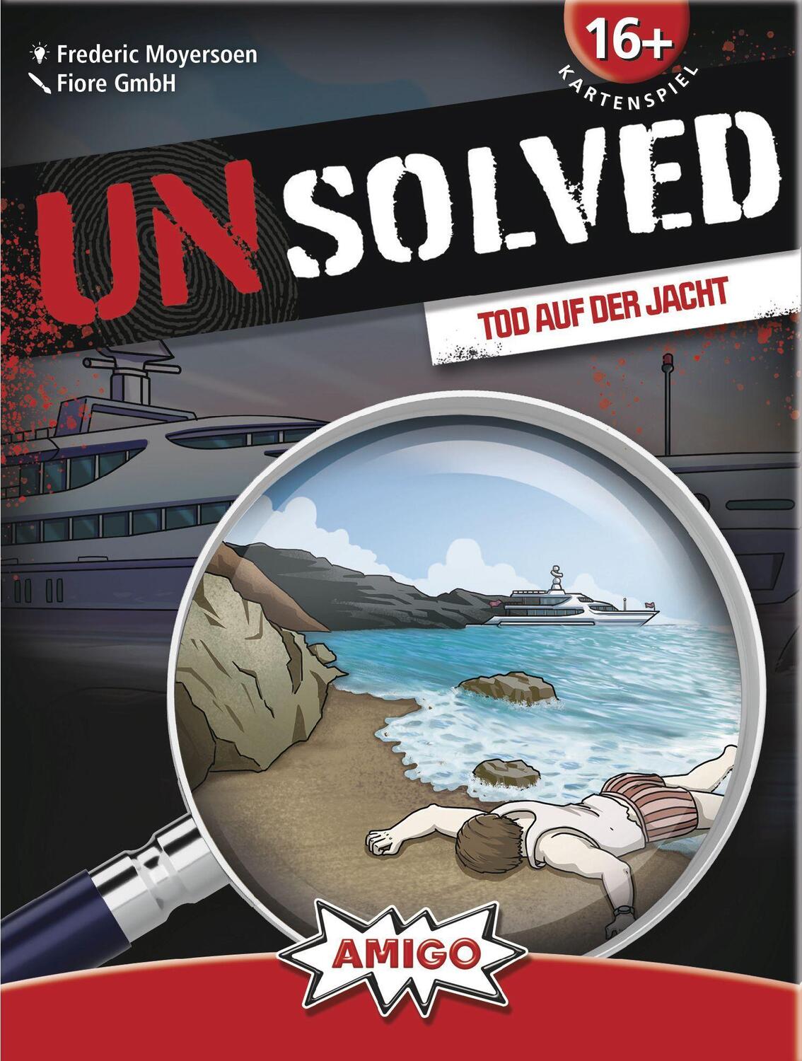 Cover: 4007396022520 | Unsolved - Tod auf der Jacht | AMIGO - Kartenspiel | Freizeit | Spiel