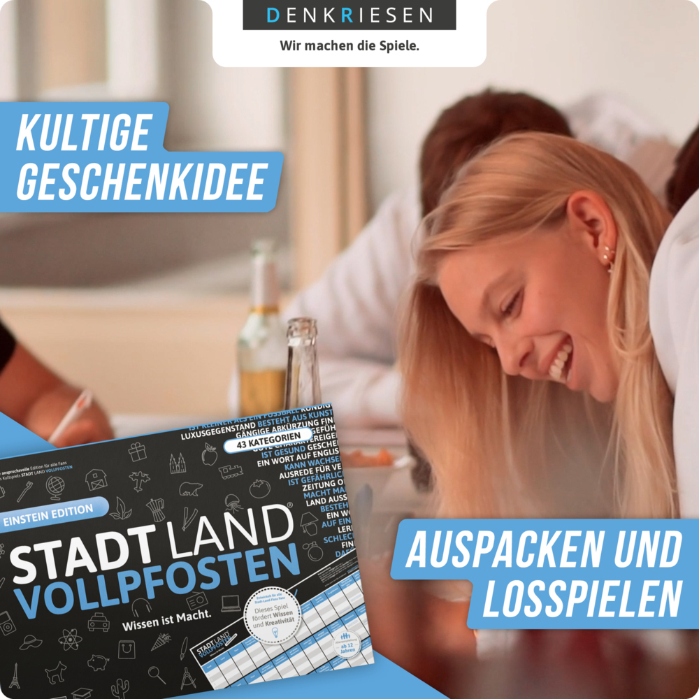 Bild: 658551408099 | Denkriesen - Stadt Land Vollpfosten® - Blue Edition - "Wissen ist...