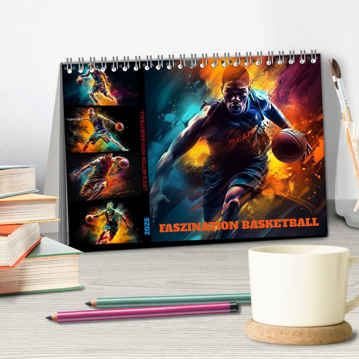 Bild: 9783383905667 | Faszination Basketball (Tischkalender 2025 DIN A5 quer), CALVENDO...