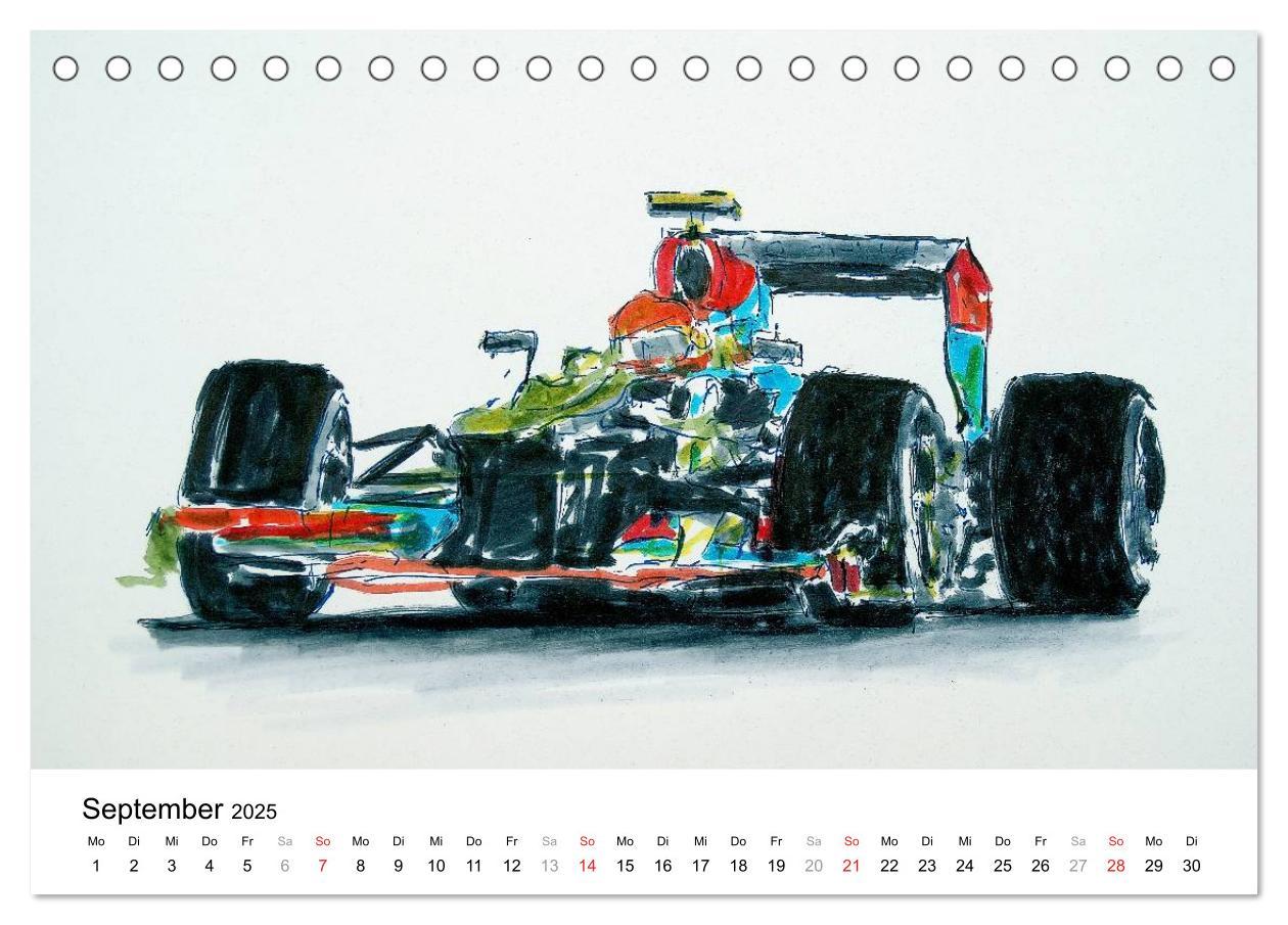 Bild: 9783435707089 | Illustrationen Formel 1 Rennwagen (Tischkalender 2025 DIN A5 quer),...