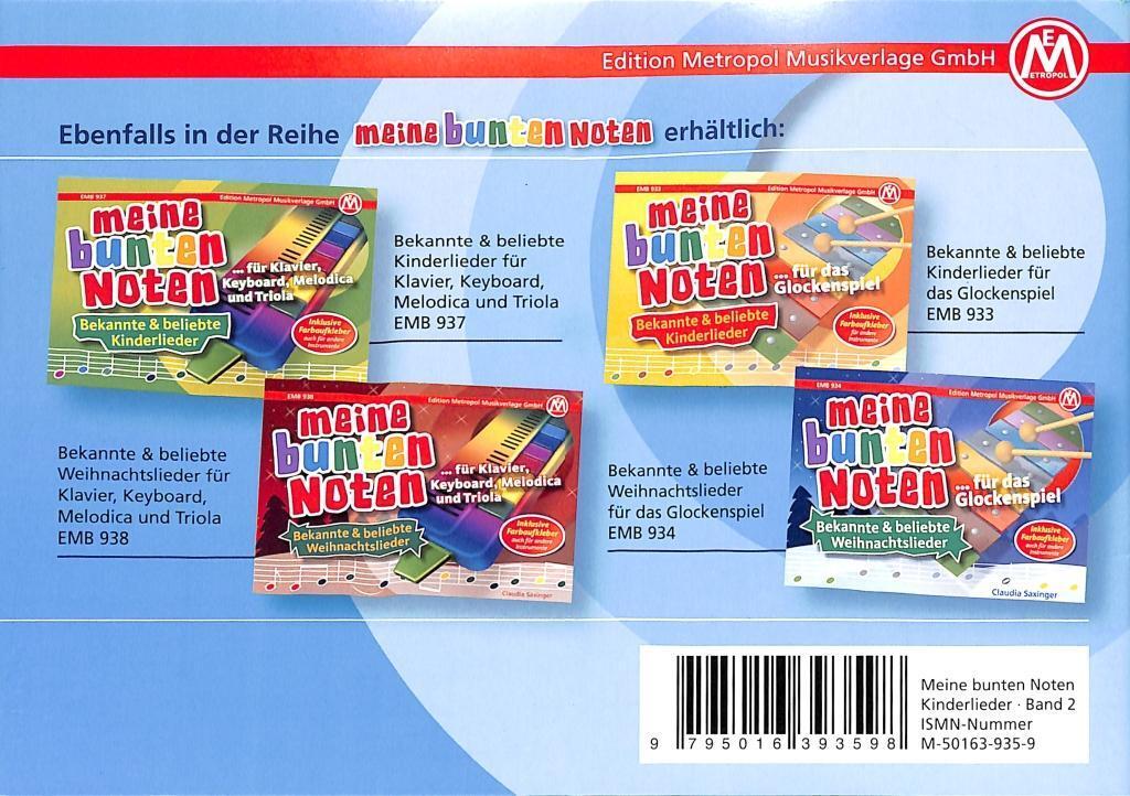 Bild: 9795016393598 | Meine bunten Noten für das Glockenspiel | Claudia Saxinger | Buch