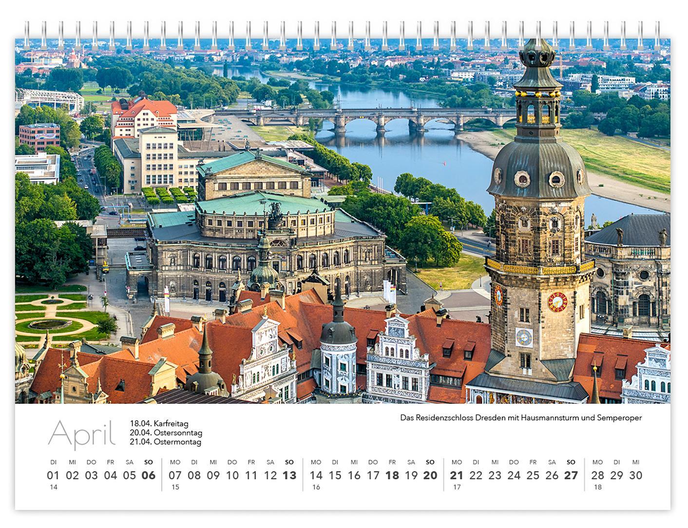 Bild: 9783910680821 | Kalender Sachsen von oben kompakt 2025 | 21 x 15 cm weißes Kalendarium