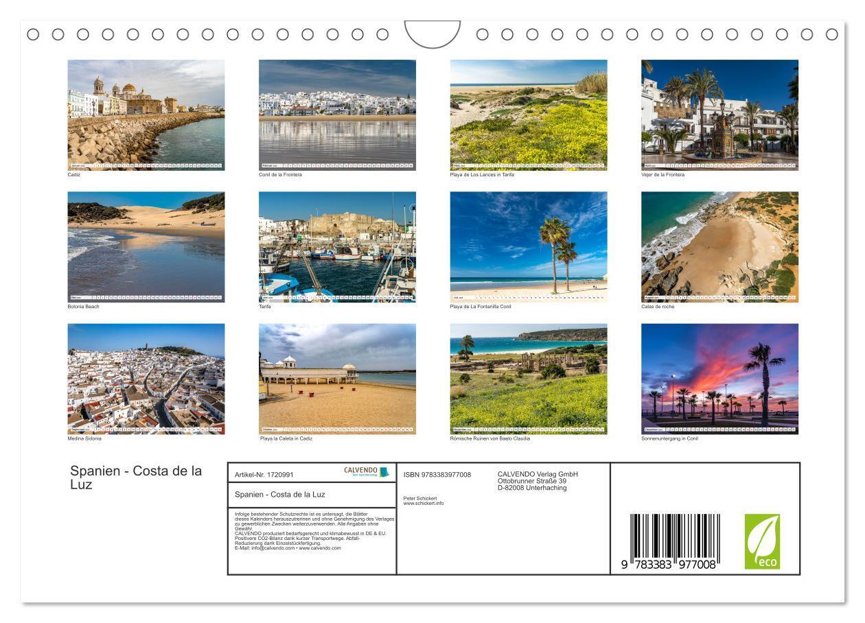 Bild: 9783383977008 | Spanien - Costa de la Luz (Wandkalender 2025 DIN A4 quer), CALVENDO...