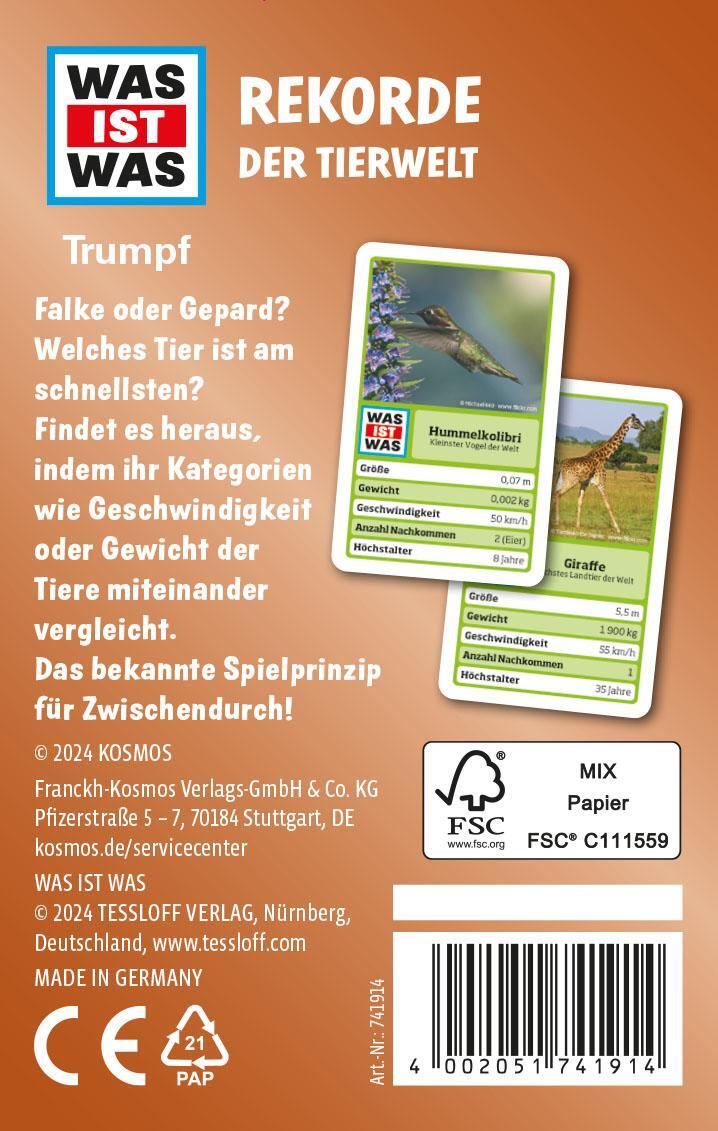 Bild: 4002051741914 | WAS IST WAS Trumpf: Rekorde der Tiere | Spiel | Spiel | 741914 | 2024