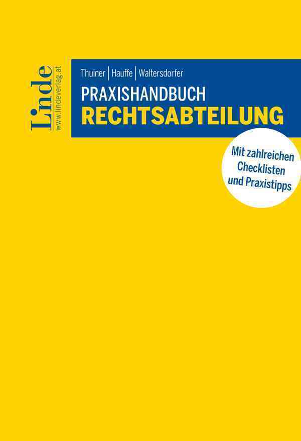 Cover: 9783707349962 | Praxishandbuch Rechtsabteilung | Stefanie Thuiner (u. a.) | Buch