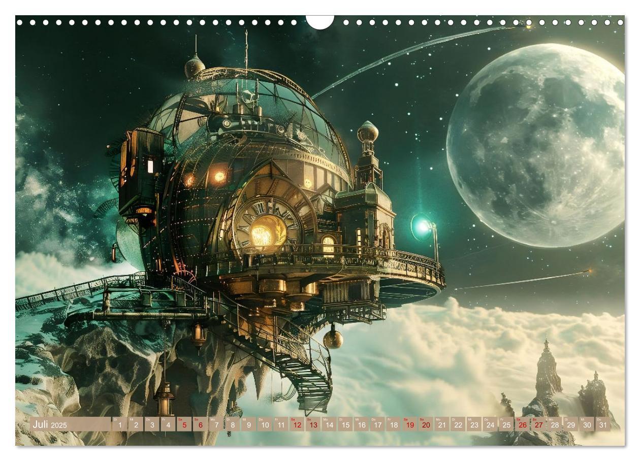 Bild: 9783435652204 | Steampunk im Weltall (Wandkalender 2025 DIN A3 quer), CALVENDO...