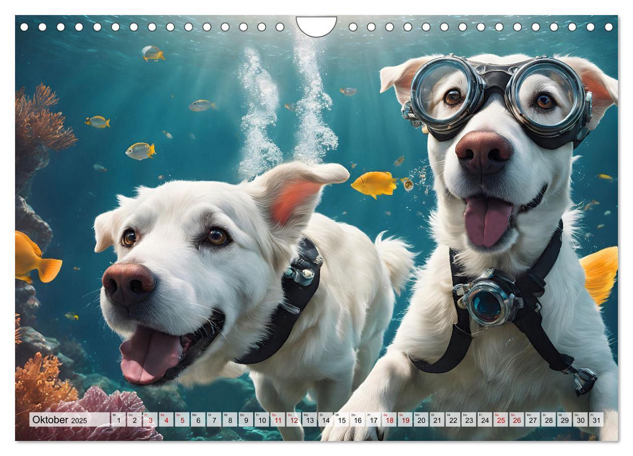 Bild: 9783383845116 | Hunde abgetaucht (Wandkalender 2025 DIN A4 quer), CALVENDO...